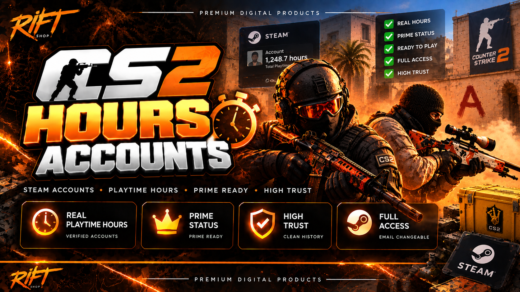 CS2 Hours Accounts